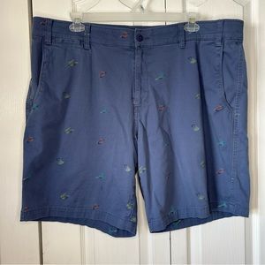 Foundry young men’s, blue fly fishing, flat front shorts, chinos size 46